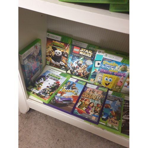 186E - Shelf Of x box 360 Games