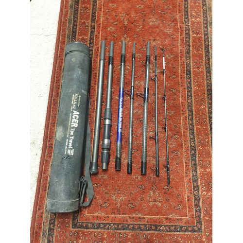 61 - Graphite Acer 12ft 9 Beach caster/ Pier Rod 7 Piece Travel Set With Bag And Carry Case