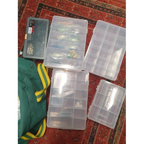 68 - Holdall Of Fishing Tackle Boxes And Lots Sea Tackle etc