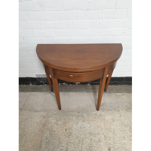 205 - Edwardian Inlaid Half Moon Fold Over Games Table