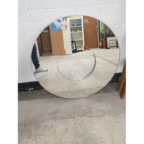 285 - Stunning Round Mirror With Mirror Inset 92 cms Diameter f