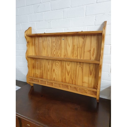 299 - Pine Wall Rack With Gallery Banister