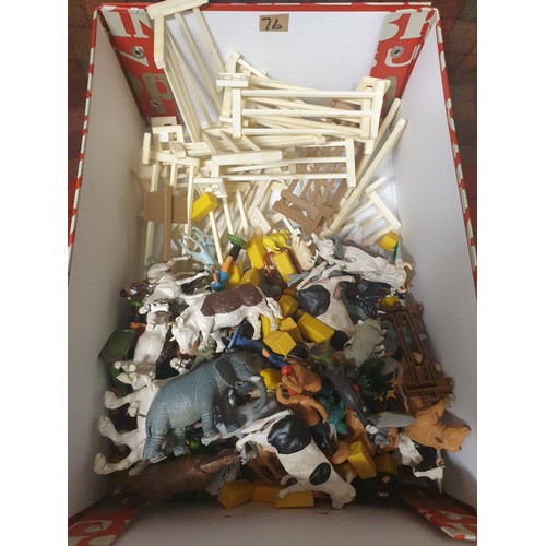 76 - Selection Of Plastic Animals To Include Britains And Farmyard Fencing