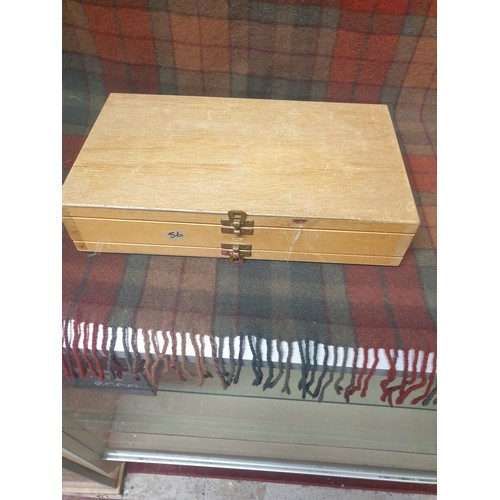 56 - Wooden Fly Box With 4 Trays Of Flies Aprox 420 Flies