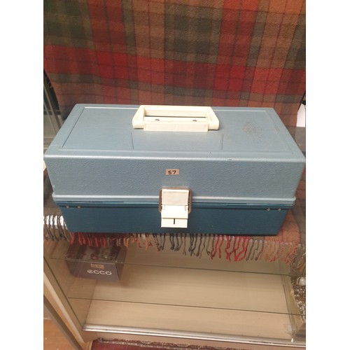 57 - Catilever Tackle Box With Lures And Spools Fishing Line etc