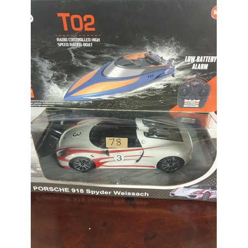 78 - Selection Of Toys Remote Control Car, Boat, Air Power Car Marvel Wolverine Figure And Vintage Car Ra... 