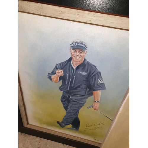 179 - 3 Oil Paintings Sporting Themes Golf And Cricket