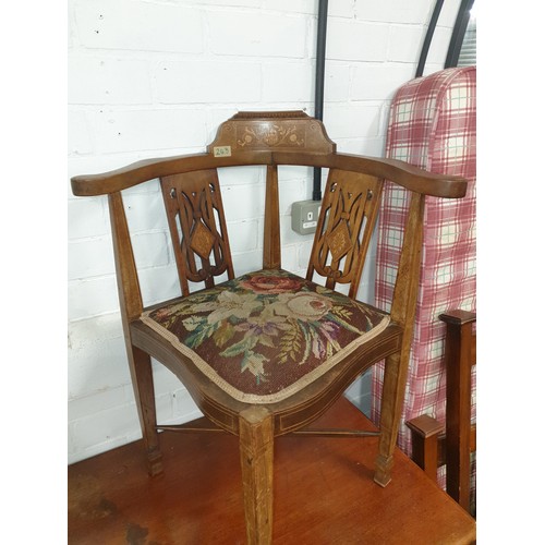 243 - Edwardian corner chair with inlays