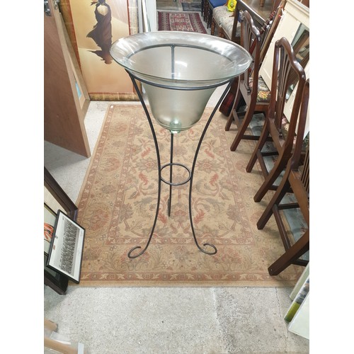 283 - Large Modern Glass And Metal Plant Stand