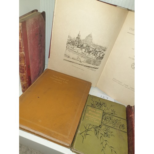 127 - Shelf Of Antique Books Etc