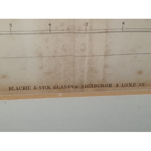 199D - Locomotive Engine And Tender Plan Drawing/ Engraving By North British Railway 1845 After J W Lowry M... 