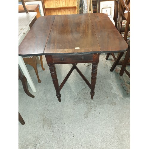 242 - Antique Pembroke style table with drawer front