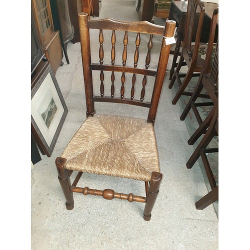 230 - Rattan Seated Country House Rustic Chair