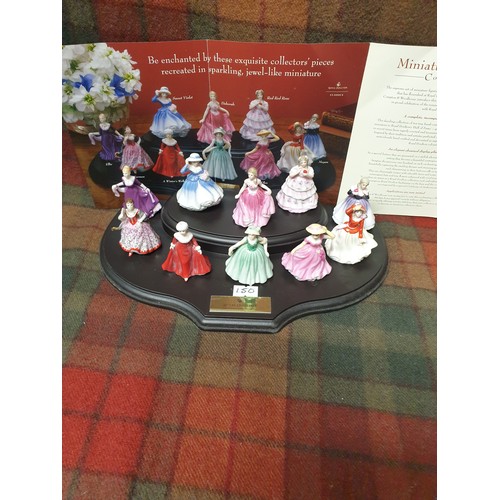 150 - Royal Doulton Miniature Maidens Collection On Wooden Display Stand By Compton And Woodhouse 8 Figure... 