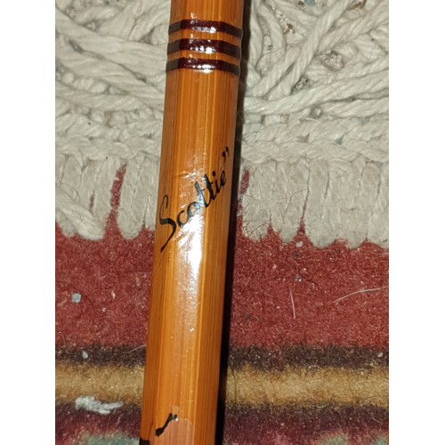 46A - Sharpes Of Aberdeen Scottie Split Cane 9ft 6 Rod In Beautiful Condition With Original Bag And Protec... 