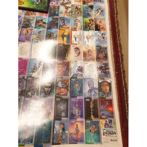 88 - Original 1990s Dragon ball framed poster along with two uncut card sets by Michael tuners Fathom car... 