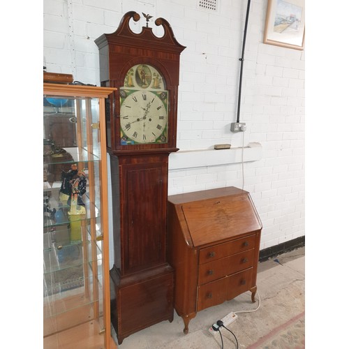 202 - Grandfather Clock With Weights And Pendulum Walter Mc Adam Bathgate