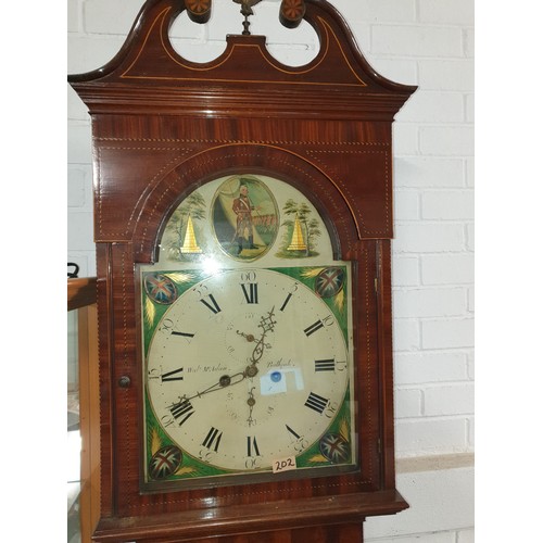 202 - Grandfather Clock With Weights And Pendulum Walter Mc Adam Bathgate