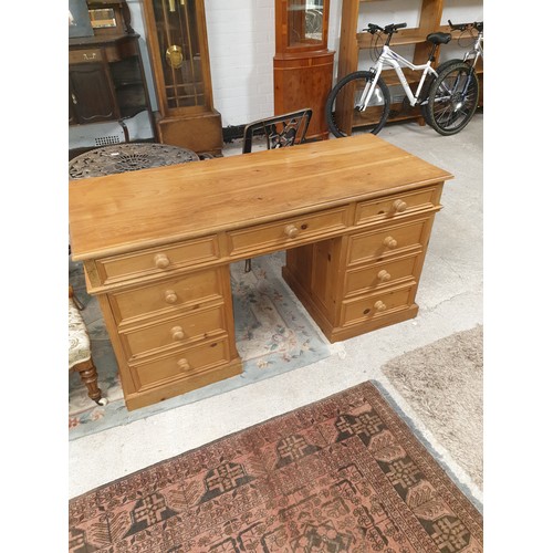 215 - Pitch Pine Knee Hole Desk