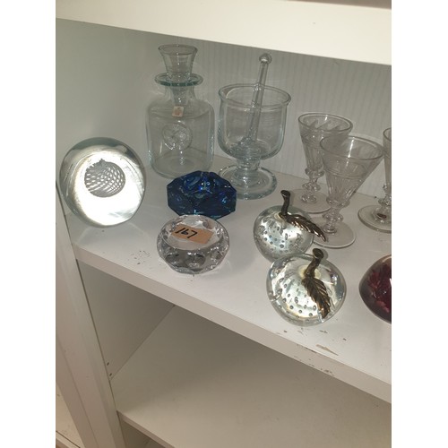 167 - Shelf Of Collectable Glass And Crystal Caithness, Glass And Paperweights etc