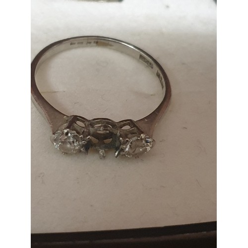 8 - Platinum And Diamond Ring Centre Stone Missing Size O 3.06 G