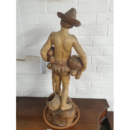 131 - Huge Victorian Statue The Fisher Boy Possibly Bretby Stands 85 cms Tall