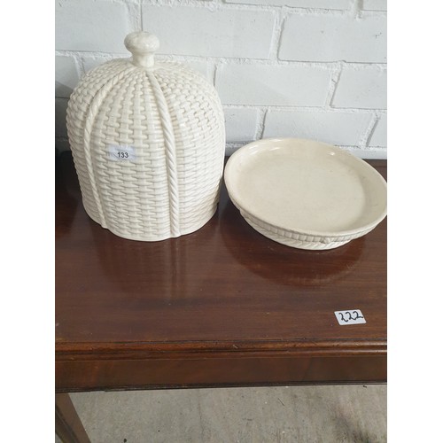 Early Minton Cream Ware Full Stinton Cheese Dome With Resting Plate ...