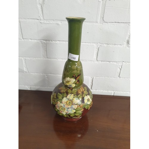 135 - Large Majolica Victorian Bottle Vase Stands 40 cms Tall