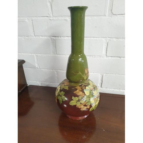 135 - Large Majolica Victorian Bottle Vase Stands 40 cms Tall