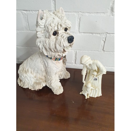 171 - Large Figure Of Scottie Dog And Royal Worcester Figure First Steps