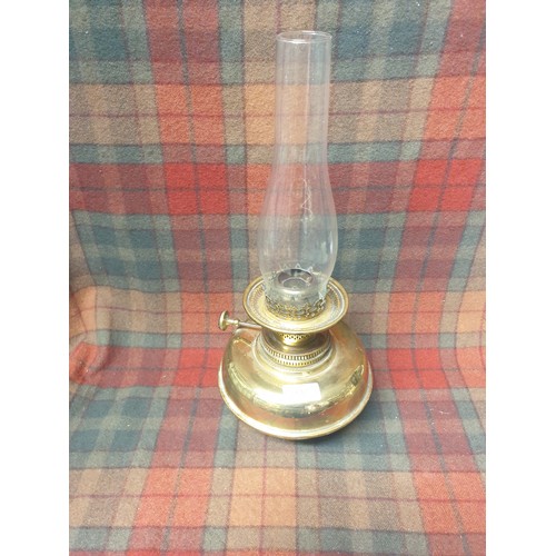 147 - Brass And Glass Oil Lamp