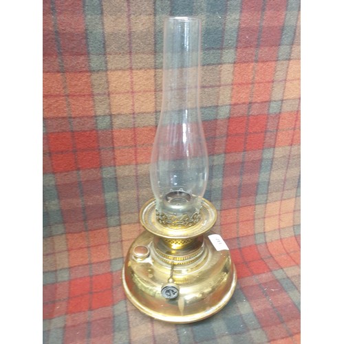 147 - Brass And Glass Oil Lamp