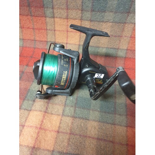 72 - Large Garcia Mitchell 2180G Graphite Spinning Reel Full Of Line