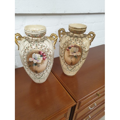 160 - Pair Of Hand Painted Nippon ( Early Noritake) Vases Toby Jug And Crystal Coach And Horses