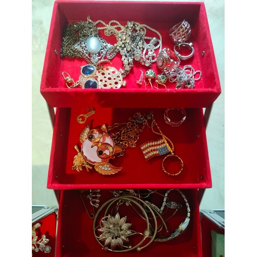 21 - Cantilever Box Of Costume Jewellery Watches Pocket Watches etc