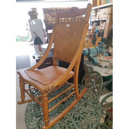 88 - Beautiful Victorian Arts And Crafdts Rocking Chair