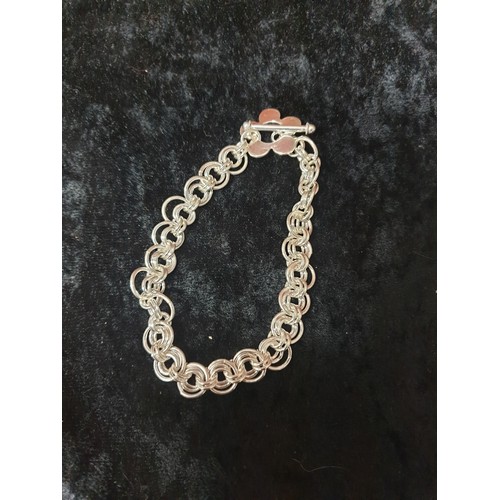 28 - Silver Hallmarked Unusual Link Bracelet