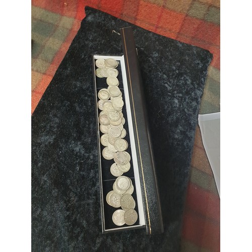 39 - Approximately 62 Silver Three Penny Pieces