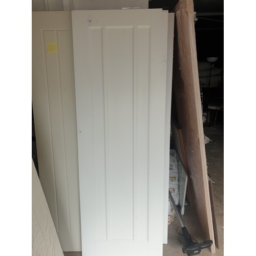 416 - White Primed Interior 3 Long Panel Door 1980 x 685 mm