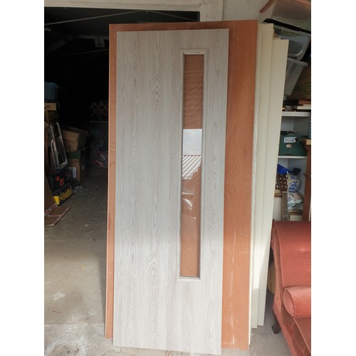 419 - Nice Grey Coloured Door With Glass Panel To Side 1980 x 690 mm