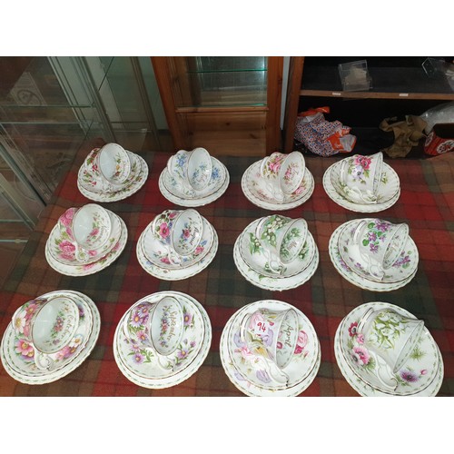 94 - A Royal Albert Months Of The Year Tea Service Complete 36 Piece Tea Set