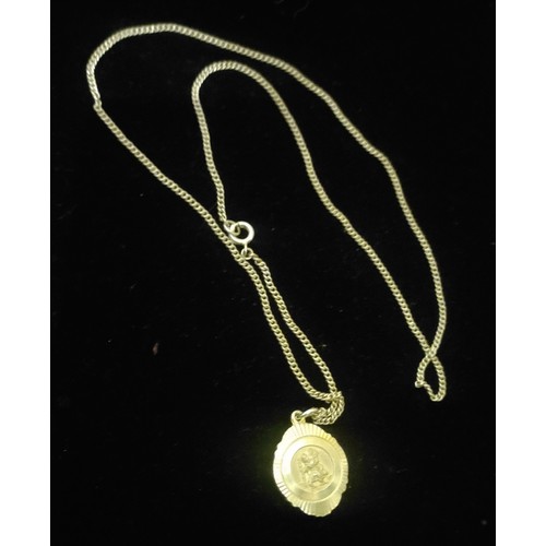 21 - Silver hall marked saint Christopher pendant maker Georg Jensen hung on a silver chain