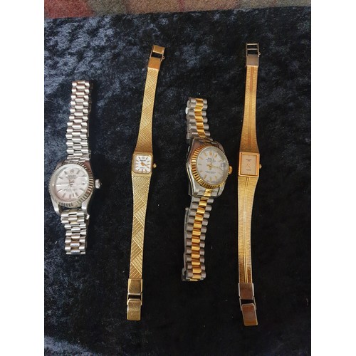 24 - A collection of four ladies watches; Accurist & rotary etc