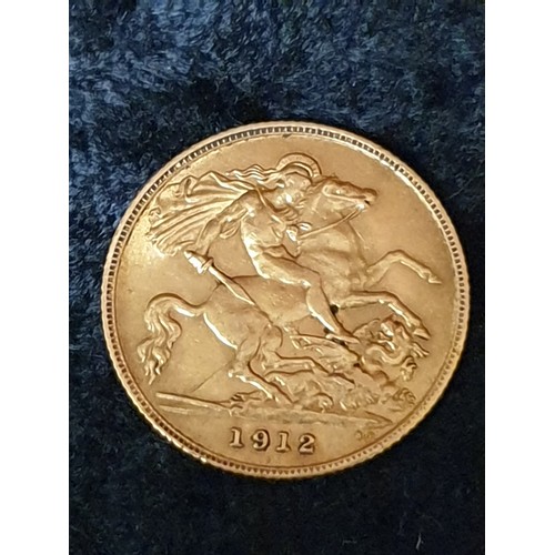 5 - Gold Half Sovereign King George Dated 1912 3.99g