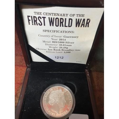 19 - Centenary Of First World War £5 Silver 925 Mint Coin Sealed In Case With Presentation Box And Certif... 