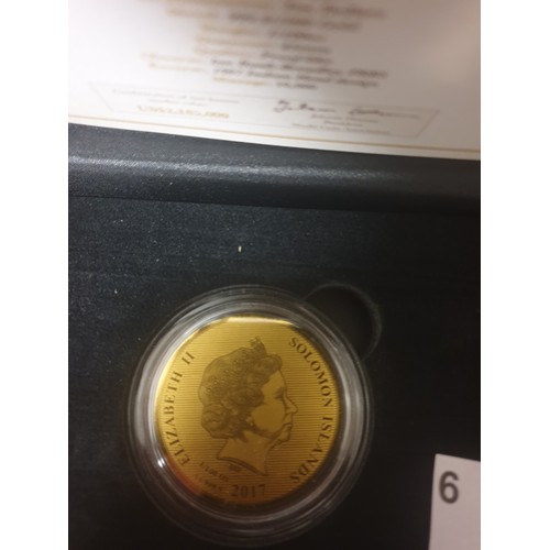 6 - 1907 Indian Head Eagle Coin 999 Pure Gold Mint With Certificate And Original Case