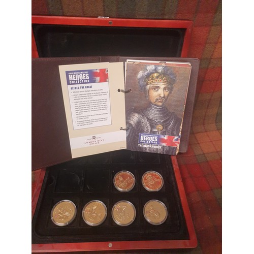 9K - 18 Great British Military Heroes Coin Collection Layered With Pure 24 ct Gold All Mint With Certific... 