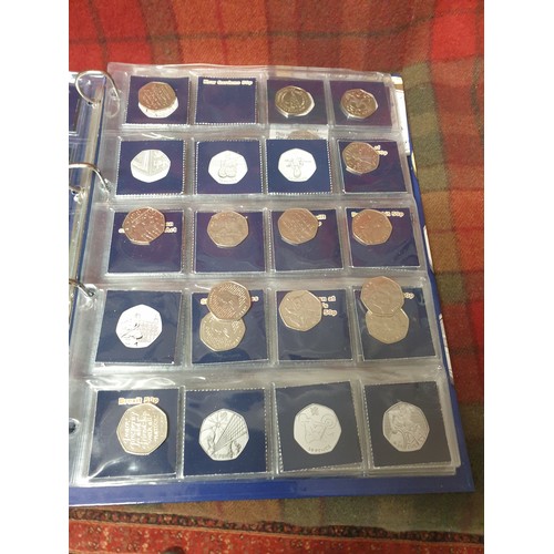 9V - Folder Of 16 50 pence pieces, 6 x £1 Coins And 28 £2 Coins