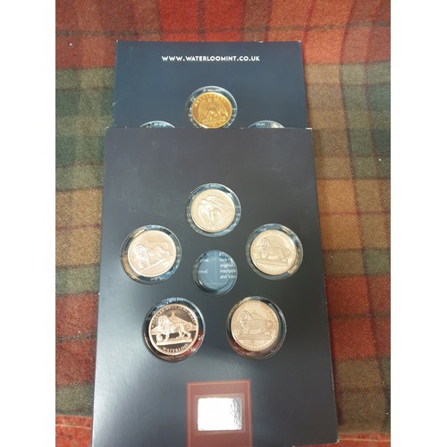 9W - Selection Of Mint Coins Commemorating Battle Waterloo With Certificate