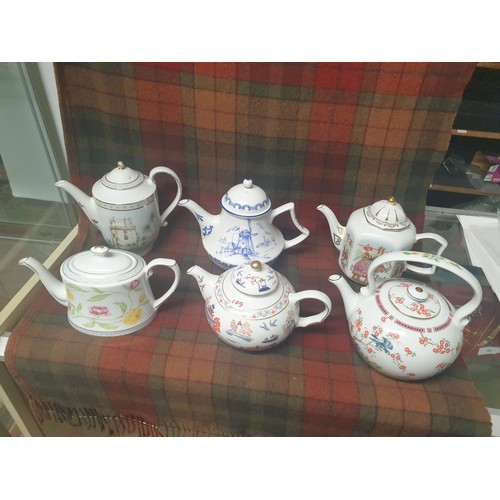 109 - Complete Collection Of 6 Compton And Woodhouse Limited Edition The Early First Tea Pots Collection